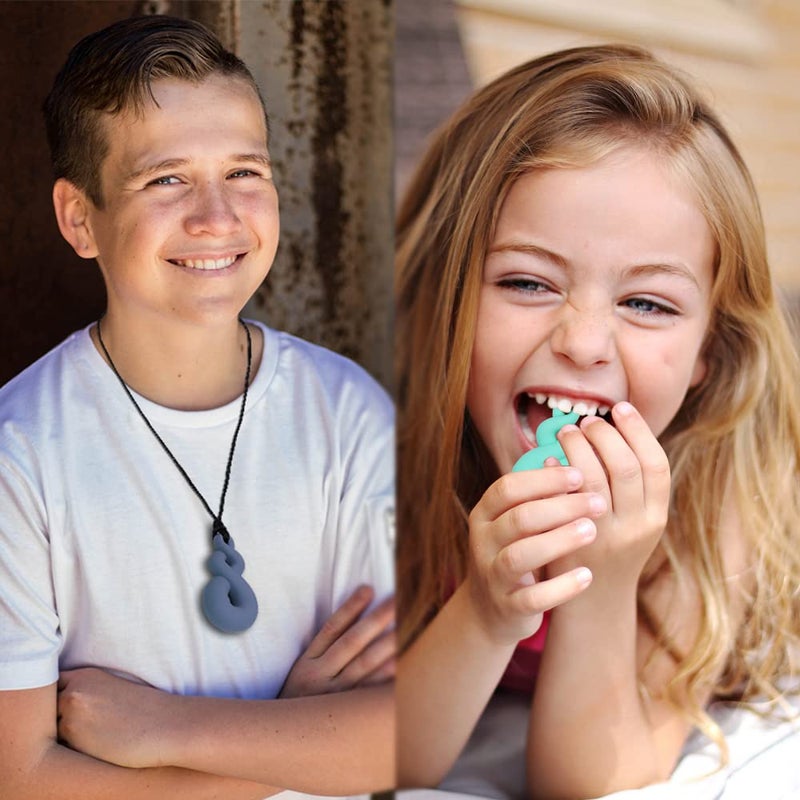 MaberryTech Direct Chew Necklaces for Sensory Kids Boys Girls 6 Pack Silicone Sensory Chewy Necklace Mouth Fidgets Chewing Necklace for Kids Adults with Autism Anxiety ADHD BPA Free - Image 5