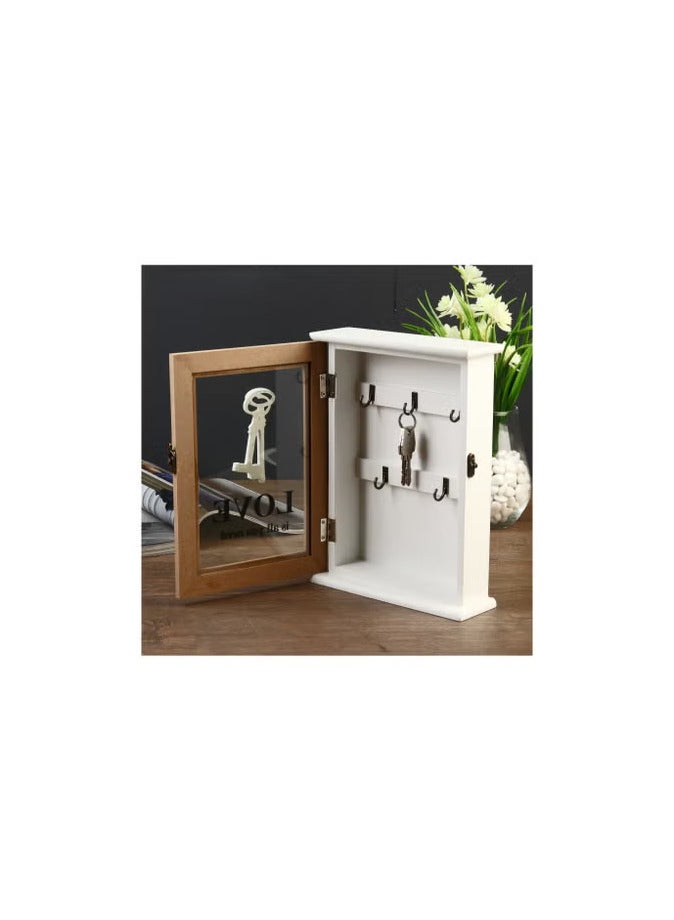 Wooden Wall-Mounted Key Holder – Hook Key Organizer for Home & Office | Decorative Key Storage Box for Entryway, Hallway & Kitchen - Image 4