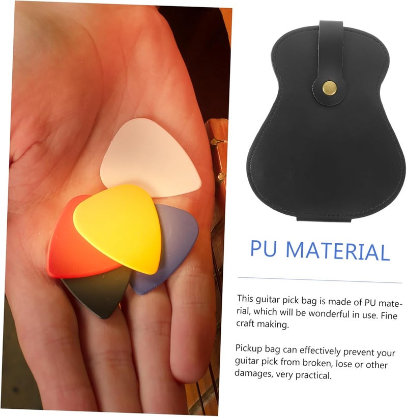 Toyvian Guitar Pick Holder Bag Portable PU Storage Case for Guitar Picks Accessories Multi Functional Guitar Pick Carry Bag Guitar Picks Storage Holder - Image 5