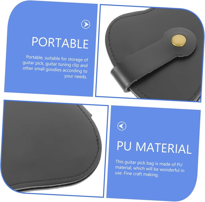 Toyvian Guitar Pick Holder Bag Portable PU Storage Case for Guitar Picks Accessories Multi Functional Guitar Pick Carry Bag Guitar Picks Storage Holder - Image 4