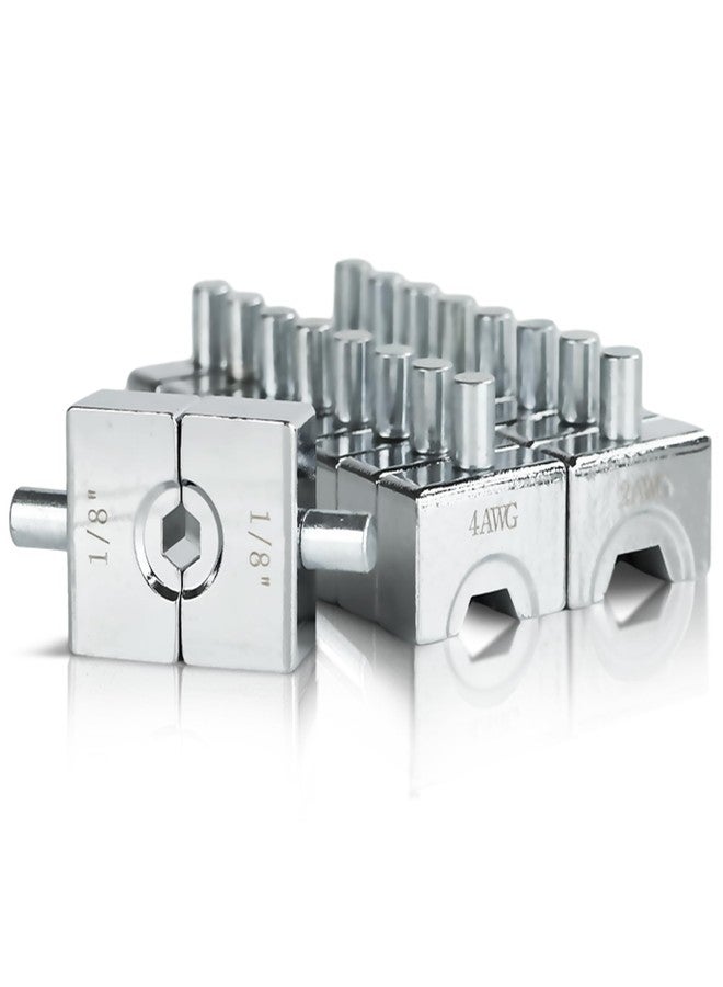 AMZCNC قوالب الضغط AMZCNC YQK-70 تتضمن 9 أزواج من قوالب الضغط السداسية (12، 10، 8، 6، 4، 2، 1/0، 2/0 AWG) (1/8 بوصة لحبل سلك الفولاذ المقاوم للصدأ) - Image 1