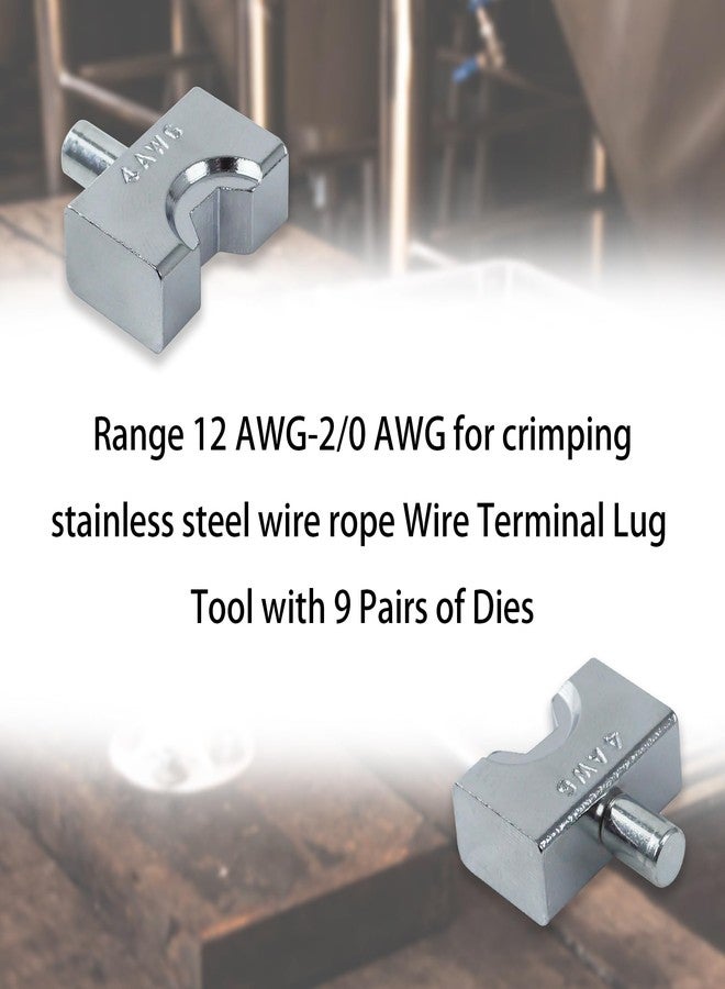 AMZCNC قوالب الضغط AMZCNC YQK-70 تتضمن 9 أزواج من قوالب الضغط السداسية (12، 10، 8، 6، 4، 2، 1/0، 2/0 AWG) (1/8 بوصة لحبل سلك الفولاذ المقاوم للصدأ) - Image 4