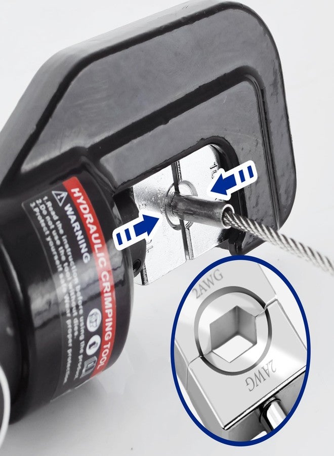 AMZCNC قوالب الضغط AMZCNC YQK-70 تتضمن 9 أزواج من قوالب الضغط السداسية (12، 10، 8، 6، 4، 2، 1/0، 2/0 AWG) (1/8 بوصة لحبل سلك الفولاذ المقاوم للصدأ) - Image 3