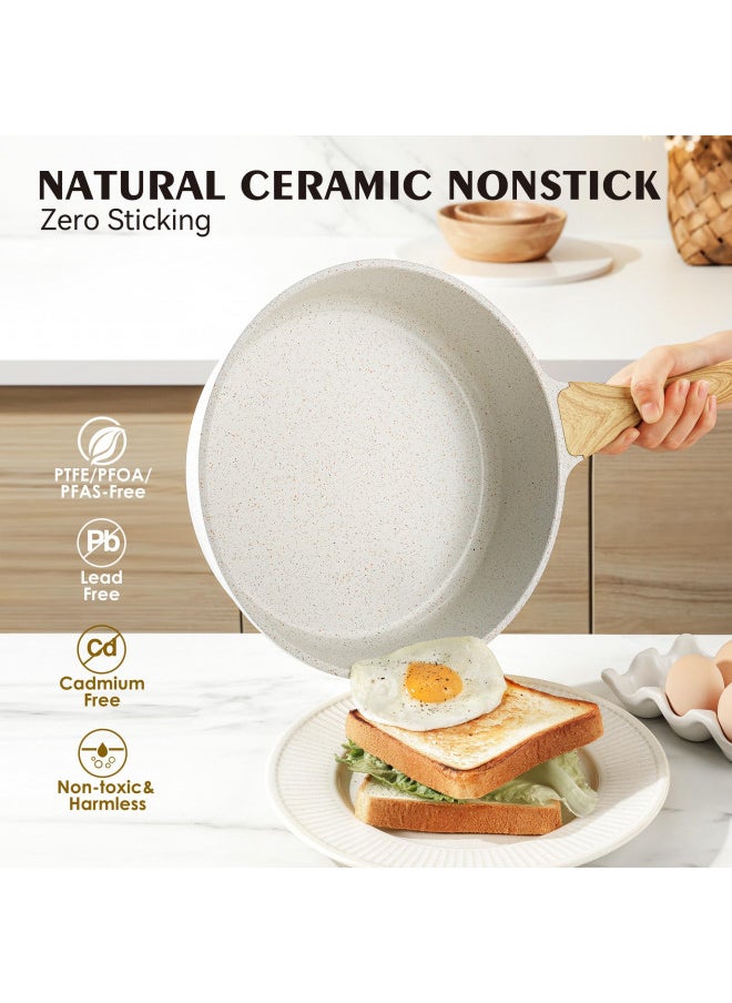 Sensarte SENSARTE Nonstick Ceramic Cookware Set 16-Piece, Healthy Pots and Pans Set, Non-toxic Kitchen Cooking Set with Stay-Cool Handles, Silicone Utensils and Pot Protectors, PFAS and PFOA Free  - Image 3