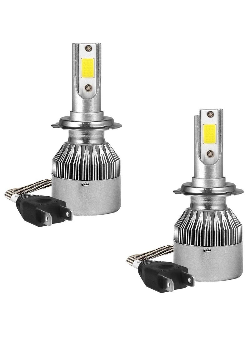 C6 2 Pcs/Set 120W C6 6000K Cold White H7 LED Headlight Bulb 3800LM Beam Car Head Lamp Light - Image 1