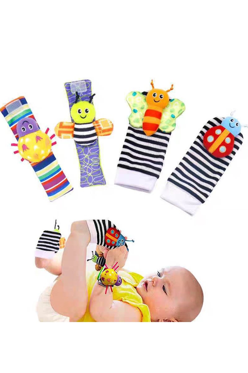 Baby Rattles Toys for 0-12 Month Infant Baby Newborn Hand & Foot Toys Cartoon Animals Babies Shower Gifts Set with Wrist Rattle And Socks - Image 2