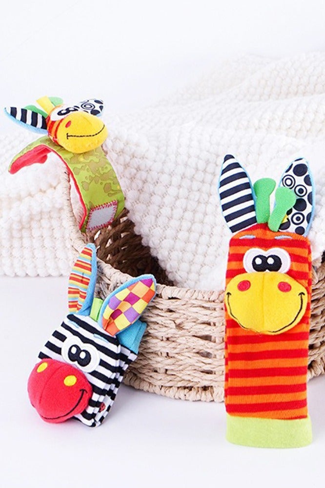 Baby Rattles Toys for 0-12 Month Infant Baby Newborn Hand & Foot Toys Cartoon Animals Babies Shower Gifts Set with Wrist Rattle And Socks - Image 3