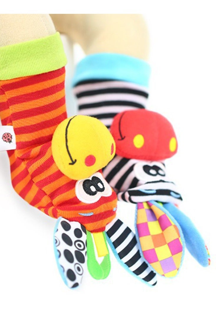 Baby Rattles Toys for 0-12 Month Infant Baby Newborn Hand & Foot Toys Cartoon Animals Babies Shower Gifts Set with Wrist Rattle And Socks - Image 4
