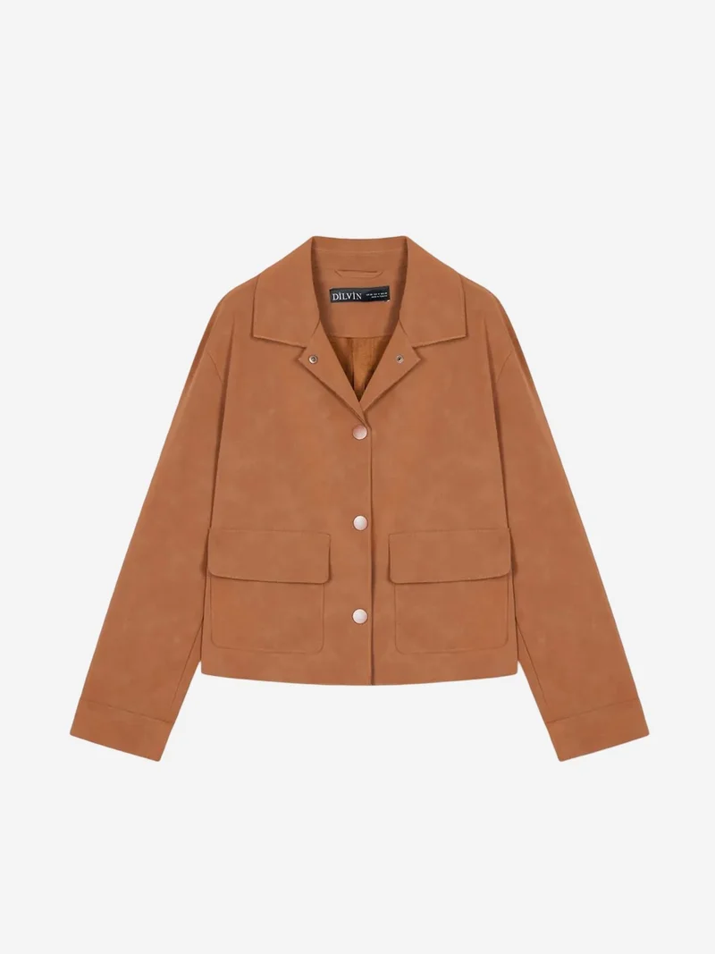 Dilvin DILVIN Women’s Crop Faux Suede Jacket