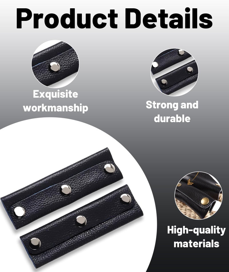 BdelrinQue 2 Pcs Luggage Handle Wrap, Handbag Cover Protector for Women, Black Handle Protectors for Travel Bags Suitable for Prevent Strap Wear - Image 3