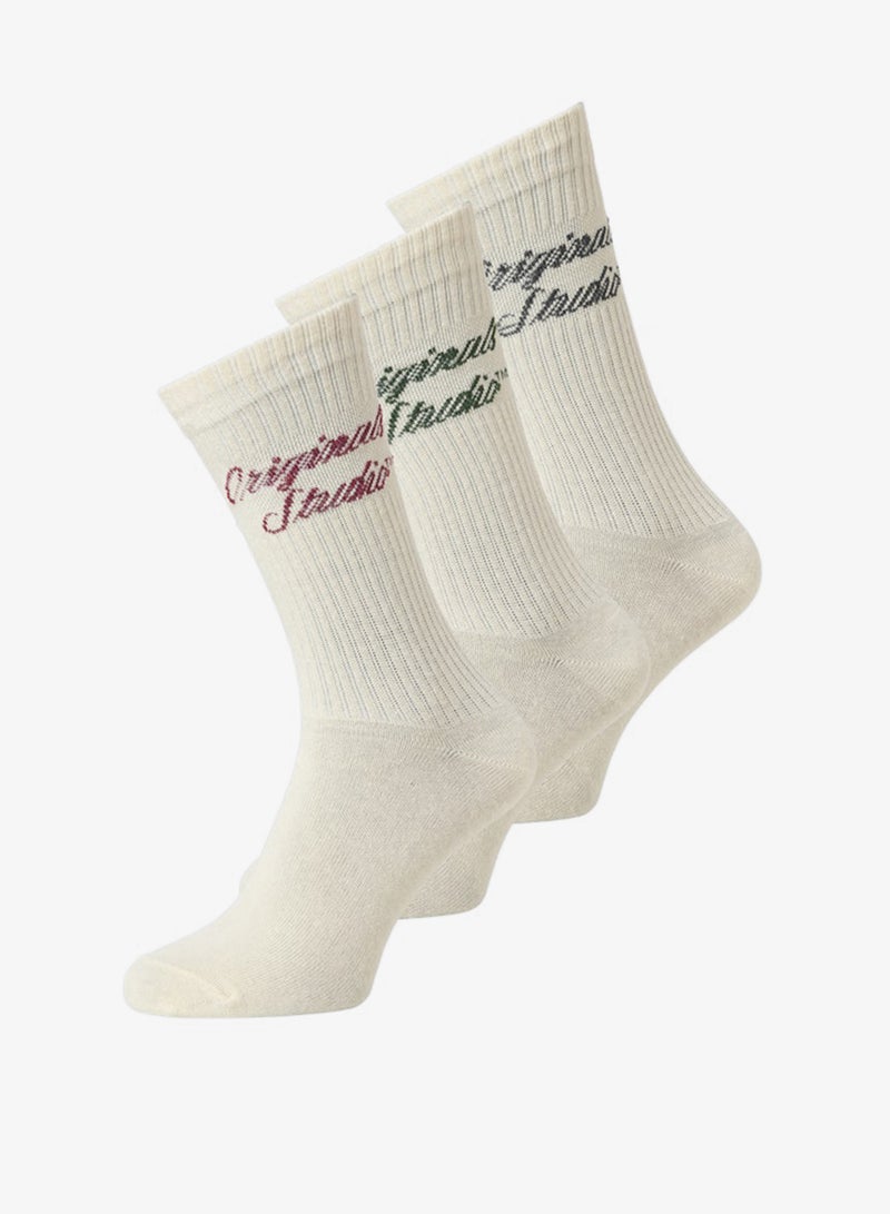 Jack & Jones Junior Youth 3 Pack Of Logo Crew Socks - Image 1