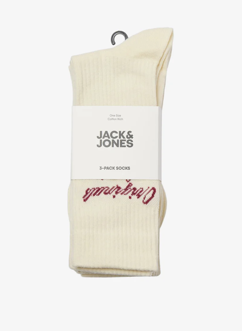 Jack & Jones Junior Youth 3 Pack Of Logo Crew Socks