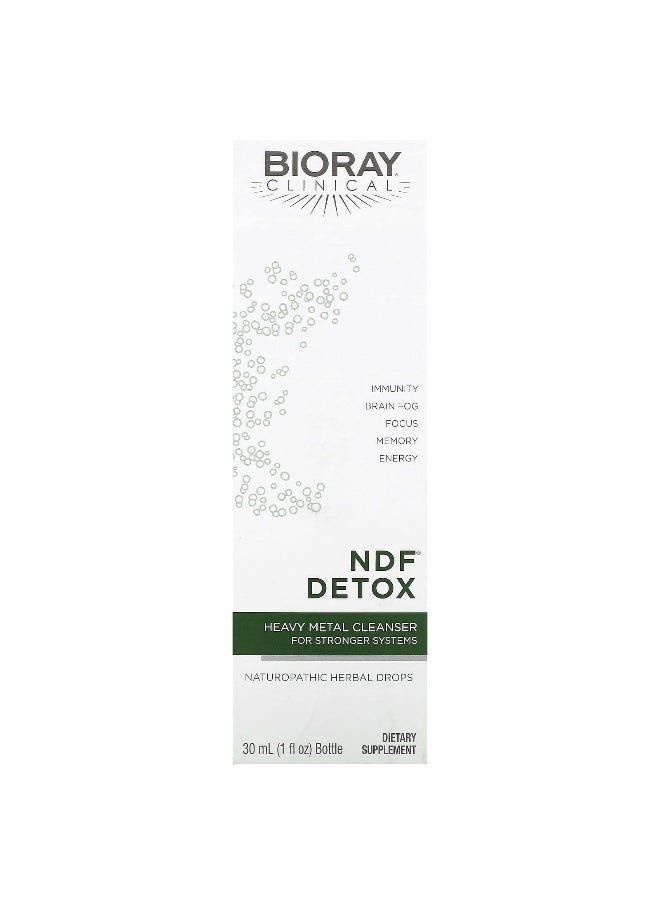 BIORAY Bioray, NDF Detox, Heavy Metal Cleanser For Stronger Systems, 1 fl oz (30 ml)  - Image 1