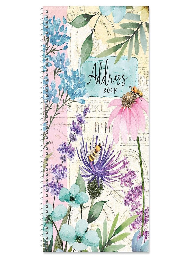 Current Wildflower Sanctuary Address Book-94 Pages;Small 5" x 8-1/2" Size for Purse or Office,Spiral Bound Soft Cover Organizer for Contacts,Addresses,Email, & Phone Numbers + 50 Replacement Stickers - Image 1
