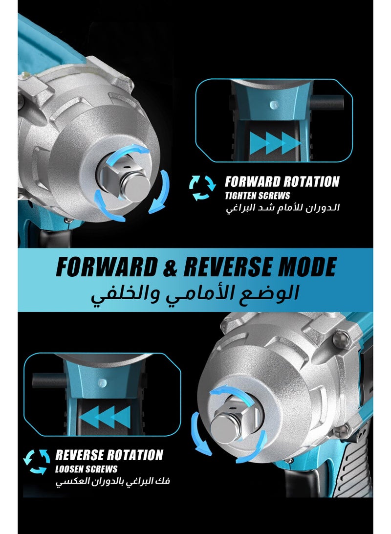 ULHYC Power Tools, powerful  brushless lithium-ion impact wrench set, high torque performance, multi-functional accessories, instantly improve your work efficiency! - Image 5