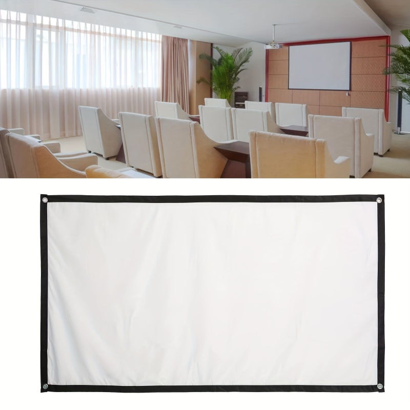 60 Inch White Foldable Projection Screen Heavy Duty Movie Screen with Black Border for Home Theater - Image 5
