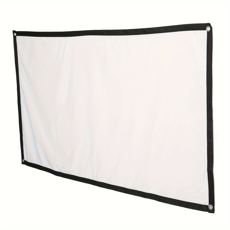60 Inch White Foldable Projection Screen Heavy Duty Movie Screen with Black Border for Home Theater - Image 4