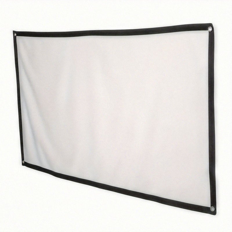 60 Inch White Foldable Projection Screen Heavy Duty Movie Screen with Black Border for Home Theater - Image 1