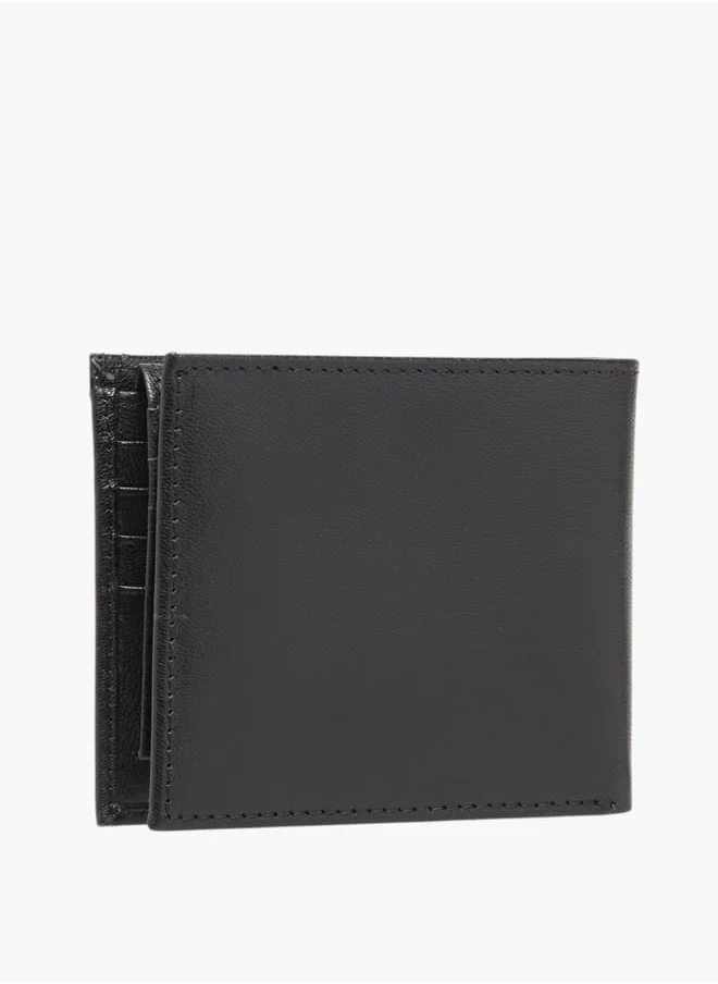 DUCHINI Mens Logo Embossed Bi-Fold Wallet With Flap Closure