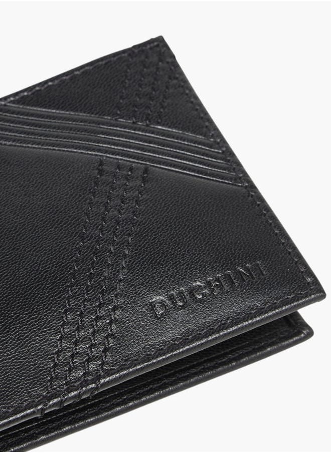 DUCHINI Mens Logo Embossed Bi-Fold Wallet With Flap Closure  - Image 4