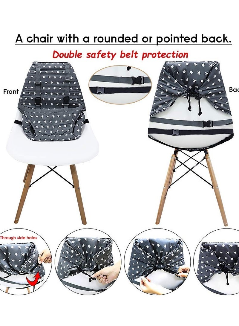 Excefore Portable Baby High Chair Safety Seat Harness for Toddler, Baby Travel Essential Easy High Booster Seat Cover for Infant Eating Feeding Camping with Adjustable Straps Shoulder Belt. - Image 5