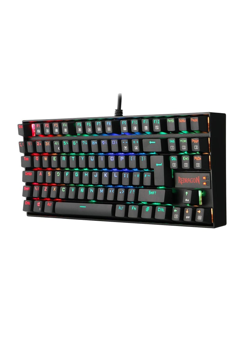 Redragon Kumara K552-RGB Compact 87 Keys RGB Backlit Mechanical Gaming Keyboard - Blue Switch