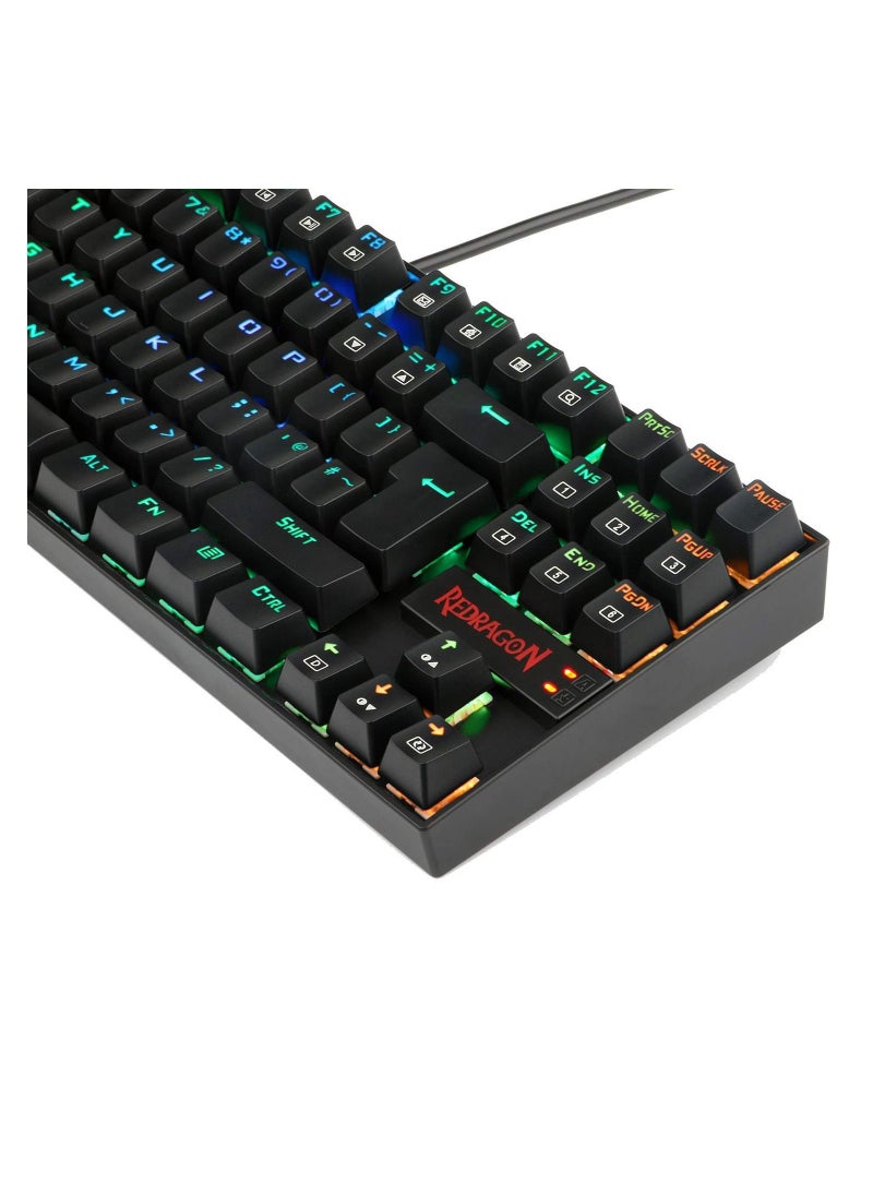 Redragon Kumara K552-RGB Compact 87 Keys RGB Backlit Mechanical Gaming Keyboard - Blue Switch