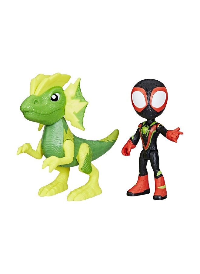MARVEL - Marvel Spidey & His Amazing Friends Dino-Webs Miles Spin Morales & Marvels Electrosaurus Action Figure - Image 1
