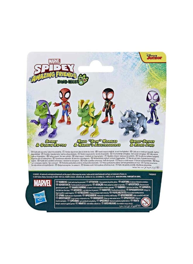 MARVEL - Marvel Spidey & His Amazing Friends Dino-Webs Miles Spin Morales & Marvels Electrosaurus Action Figure - Image 1