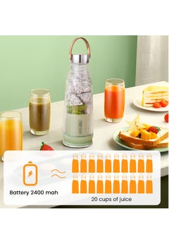 TNW Portable Blender Juice Cup, 500ML USB Rechargeable Fruit Blender, Mini Personal Blender for Shakes, Smoothies, Fresh Juice,  Vegetables(White)  - Image 5