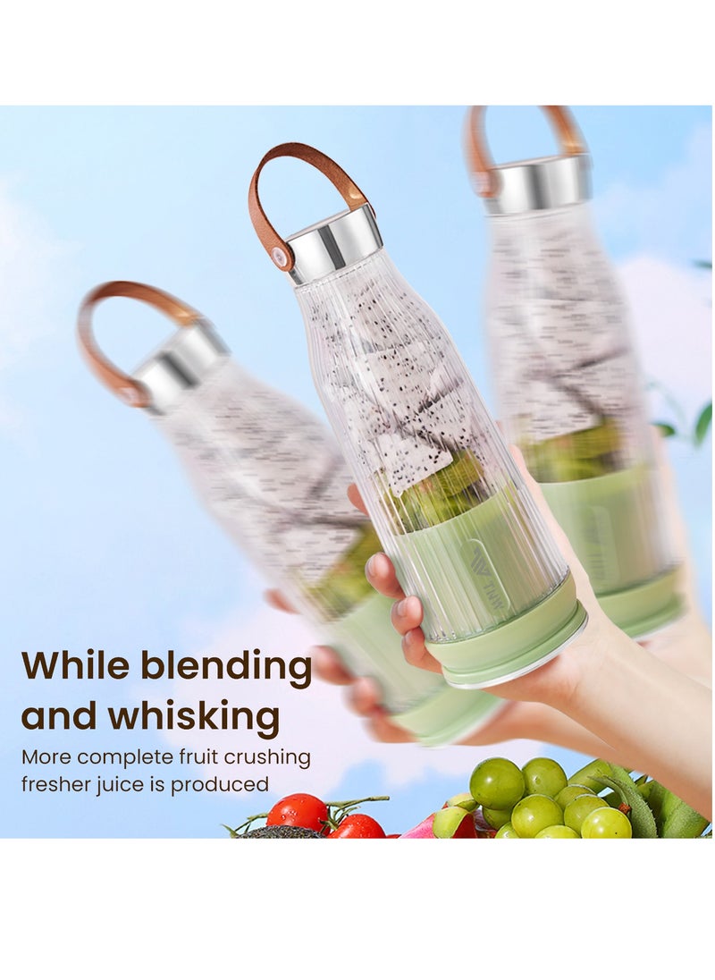 TNW - Portable Blender Juice Cup, 500ML USB Rechargeable Fruit Blender, Mini Personal Blender for Shakes, Smoothies, Fresh Juice,  Vegetables(White) - Image 1