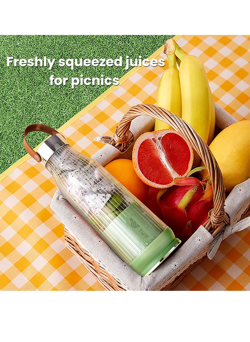 TNW - Portable Blender Juice Cup, 500ML USB Rechargeable Fruit Blender, Mini Personal Blender for Shakes, Smoothies, Fresh Juice,  Vegetables(White) - Image 1
