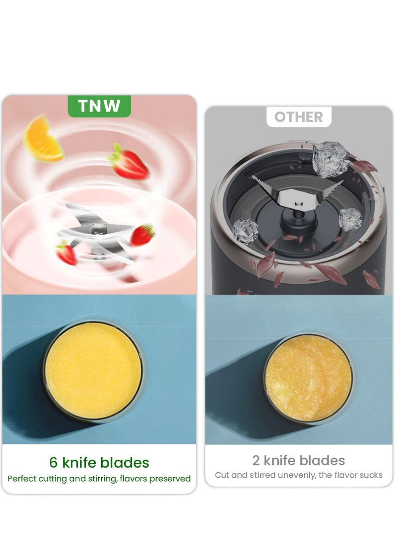 TNW - Portable Blender Juice Cup, 500ML USB Rechargeable Fruit Blender, Mini Personal Blender for Shakes, Smoothies, Fresh Juice,  Vegetables(White) - Image 1