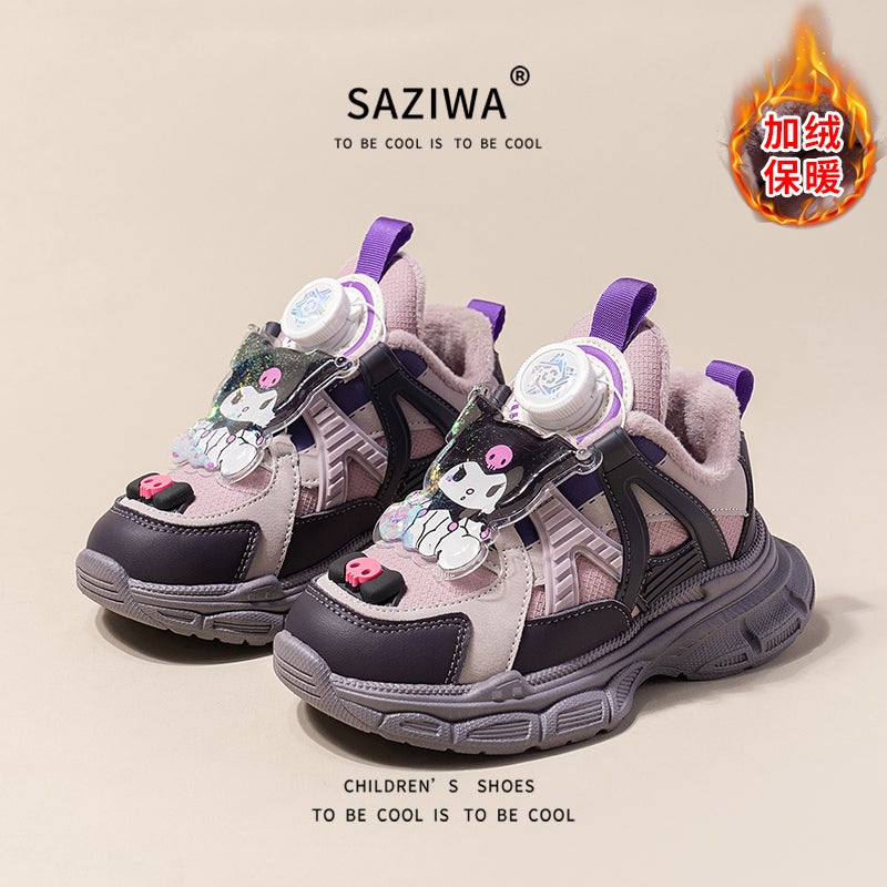 Girls Shoes Children'S Torre Shoes Big Children'S Sports Cotton Shoes Fleece-Lined - Image 1