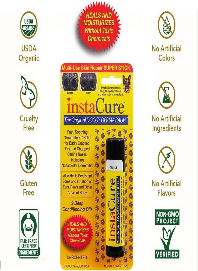 INSTACURE Doggy Derma Balm Jumbo-Sized Skin Repair Stick w/Manuka Honey. Soothes & Heals Dog's Dry Cracked Noses, Paws, Bulldog Wrinkles 100% Natural (1-Pack) - Image 3