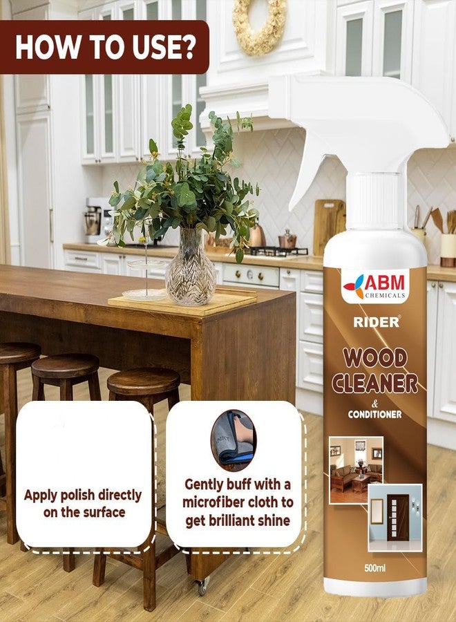 أيه بي أم بلسم ABM - تركيبة لطيفة لا تترك خطوطًا لتنظيف وترطيب واستعادة لمعان الأثاث الخشبي المصقول والخزائن والأسطح، ومنظف للخشب 500 مل - Image 4