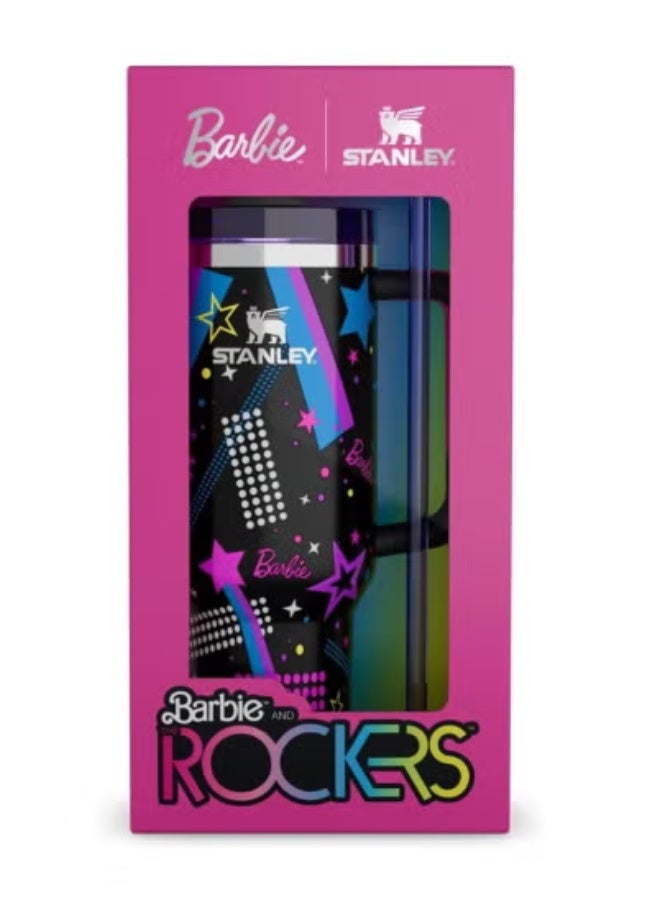 Barbie x Stanley ’80s Rockers Quencher 40 OZ – Limited Edition Neon Pink Stainless Steel Insulated Tumbler with Leak-Resistant Lid, Reusable BPA-Free Straw & Easy-Carry Handle – Double-Wall Vacuum Travel Mug – Keeps Drinks Cold for 11 Hours or Hot for 7 Hours – Stylish Retro Collector Gift Packaging – Durable, Eco-Friendly Hydration Companion for Office, Gym, Travel, Gifting & Everyday Use - Image 3