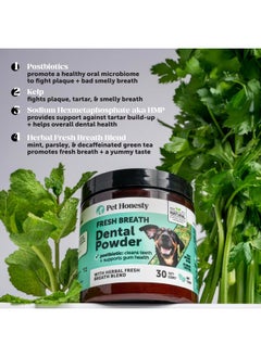 Pet Honesty Pet Honesty Dog Breath Freshener Dental Powder for Teeth Cleaning Plaque Off, Dental Care for Dogs, Tartar Remover for Teeth with Natural Herbal Blend + Postbiotics (Mint - 30 Servings)  - Image 4