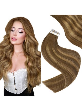 Tape In Extensions Real Human Hair Balayage Tape In Hair Extensions Dark Brown Fading To Strawberry Blonde Remy Tape On Human Hair Extensions Seamless 18Inch 40G 20Pcs - pzsku/Z1FE0CE57C1C8010B0362Z/45/_/1722596696/db624994-787c-49c8-ae47-b3639cc23991