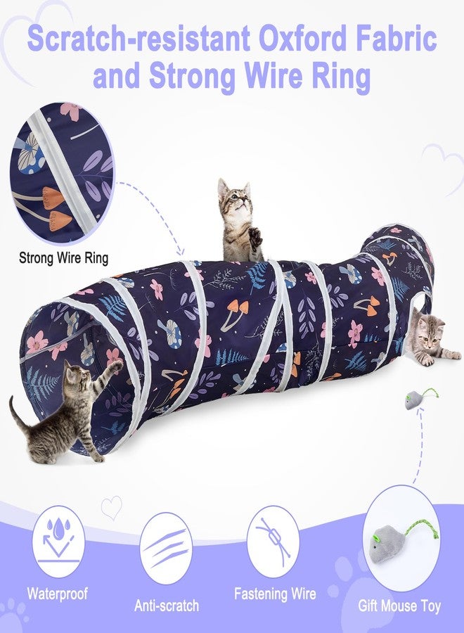 Glittme Cat Tunnel, Cat Tunnels for Indoor Cats, S-Shape Peekaboo Cat Cave with Cat Toys, Foldable Cat Tubes and Tunnels for Cats, Rabbit, Puppy, Guinea Pig - Image 5