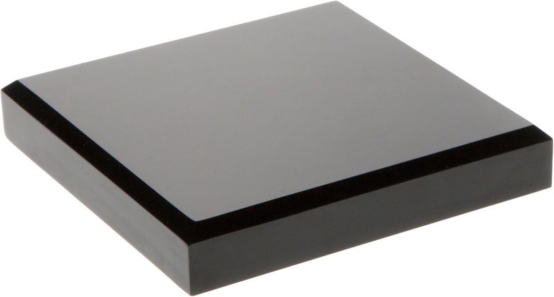 Plymor Black Acrylic Square Beveled Display Base, 0.75" H x 4" W x 4" D