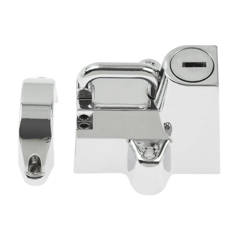 HDBUBALUS Motorcycle Helmet Security Lock Kit for 7/8"" to 1 1/4"" Diameter Tubings for Harley Chrome - Image 3