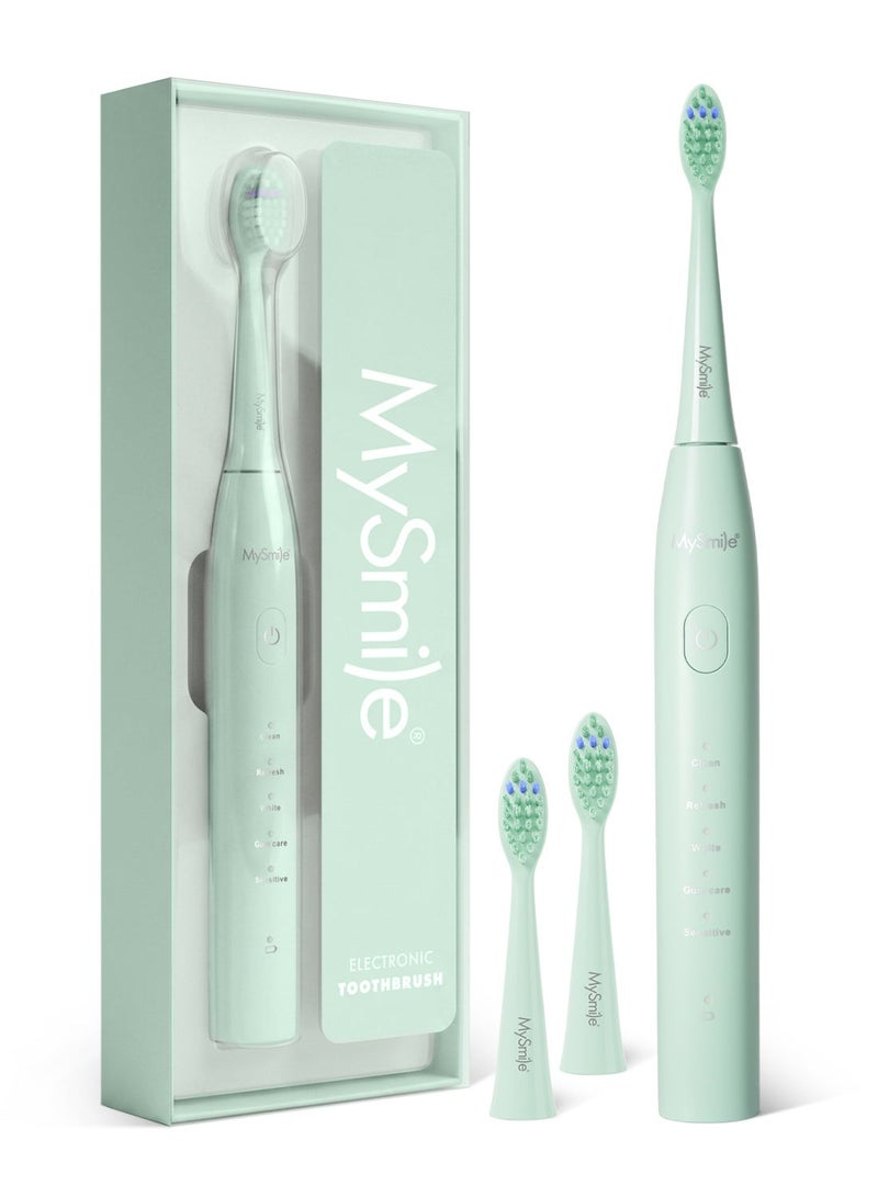 MySmile DY156 Electric Toothbrush for Adults, Rechargeable Sonic Battery Toothbrush Portable with 3 Brush Heads, 2 Mins 5 Modes Smart Timer, 45000VPM, One Charge for 60 Days (Pink, M) & MySmile DY156 Electric Toothbrush for Adults, Rechargeable Sonic Battery Toothbrush Portable with 3 Brush Heads, 2 Mins 5 Modes Smart Timer, 45000VPM, One Charge for 60 Days (Green, M) Bundle - Image 3
