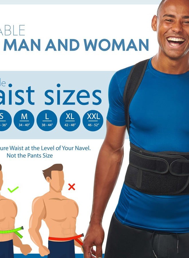 Selbite Back Brace Posture Corrector Belt for Men and Women - Adjustable Posture Back Brace Belt for Upper and Lower Back Pain Relief - Muscle Memory Support Straightener (Large) - Image 5