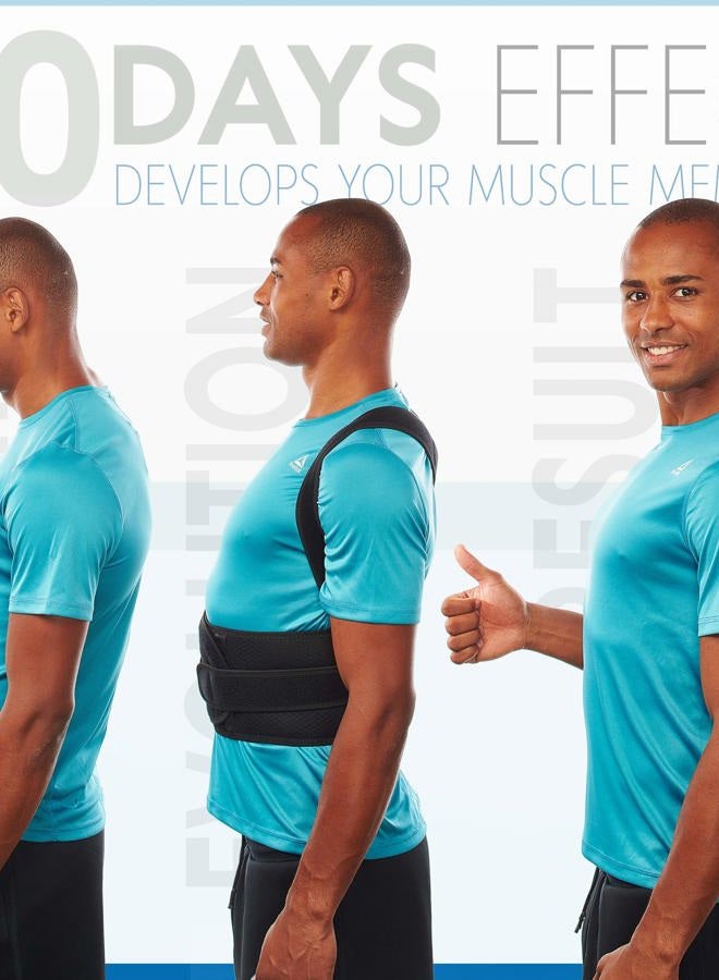 Selbite Back Brace Posture Corrector Belt for Men and Women - Adjustable Posture Back Brace Belt for Upper and Lower Back Pain Relief - Muscle Memory Support Straightener (Large) - Image 2