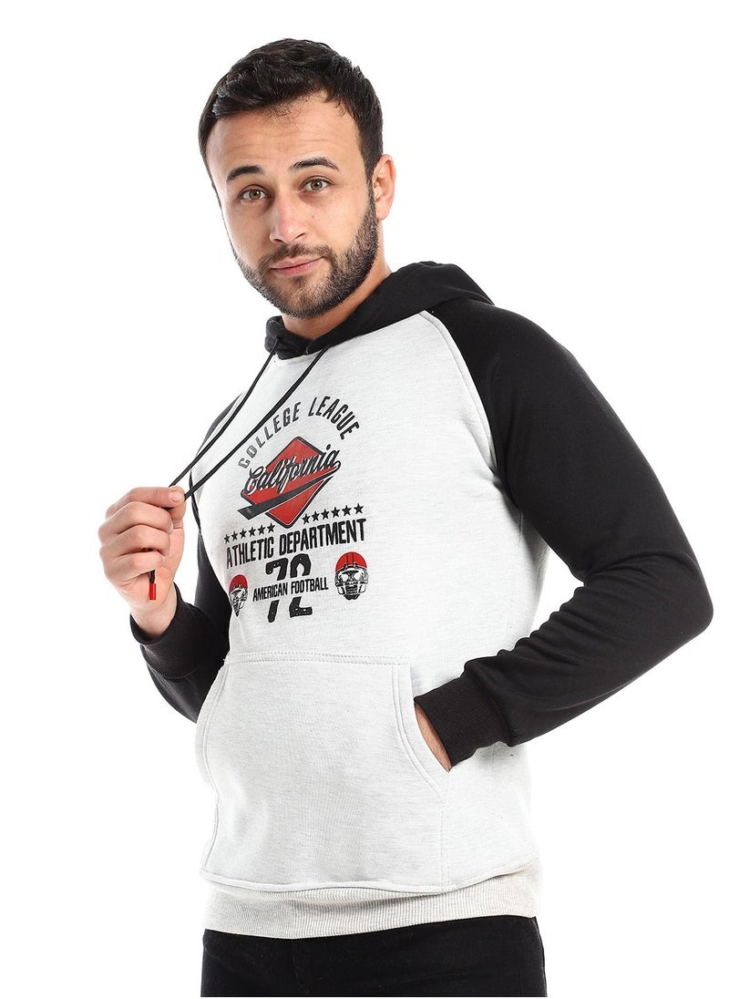 Caesar - Mens Printed  Hoodie With Front Pockets - Image 1