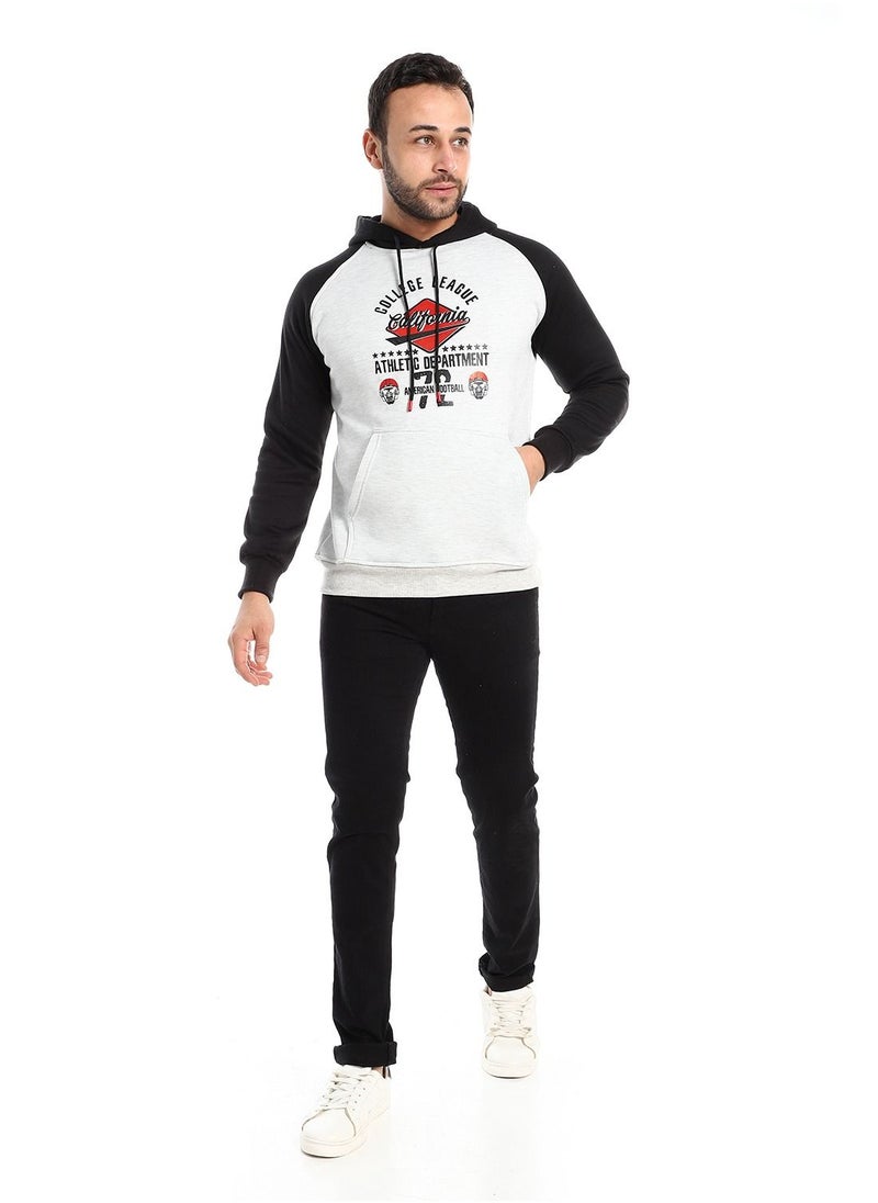 Caesar - Mens Printed  Hoodie With Front Pockets - Image 1