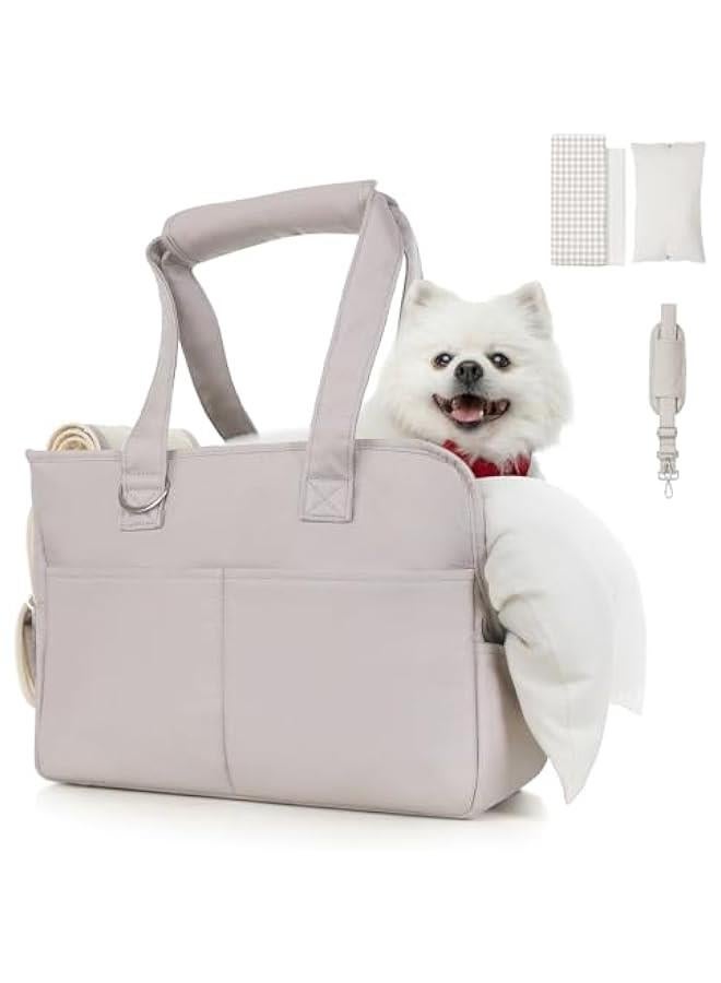 حامل أليف للقطط المتوسطة والكبيرة والكلاب الصغيرة، يتسع لحامل الكلاب يصل وزنه إلى 18 رطلاً، ناقل قطط قابل للطي من الجانب الناعم، حامل كلاب قابل للطي للسفر للكلاب الصغيرة (رمادي) - Image 1