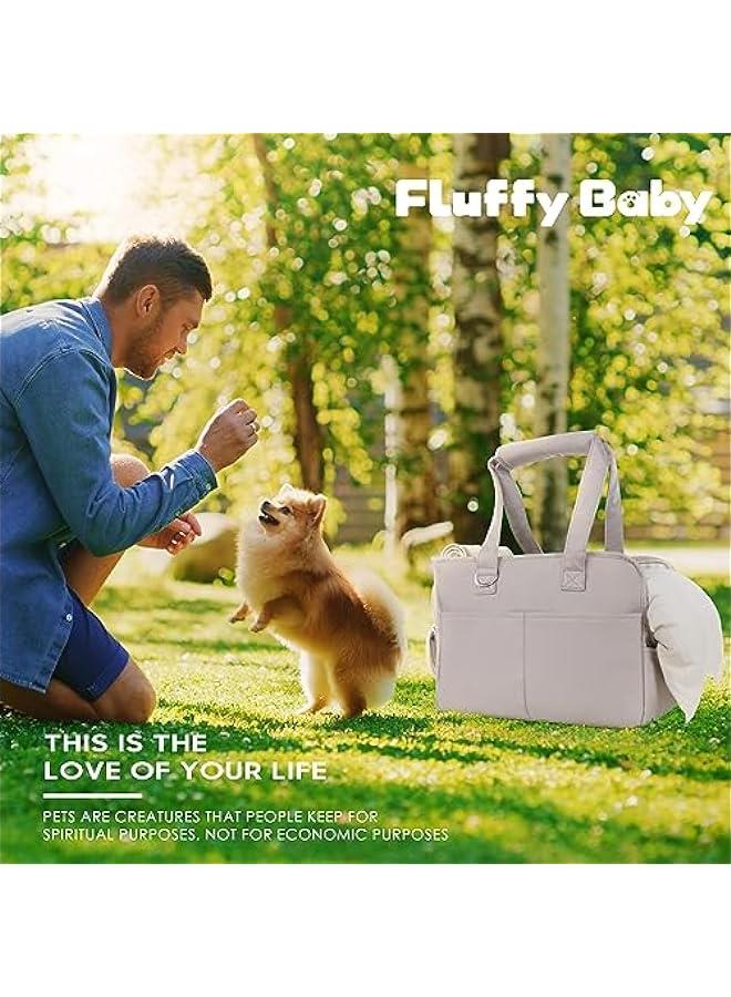 حامل أليف للقطط المتوسطة والكبيرة والكلاب الصغيرة، يتسع لحامل الكلاب يصل وزنه إلى 18 رطلاً، ناقل قطط قابل للطي من الجانب الناعم، حامل كلاب قابل للطي للسفر للكلاب الصغيرة (رمادي) - Image 2