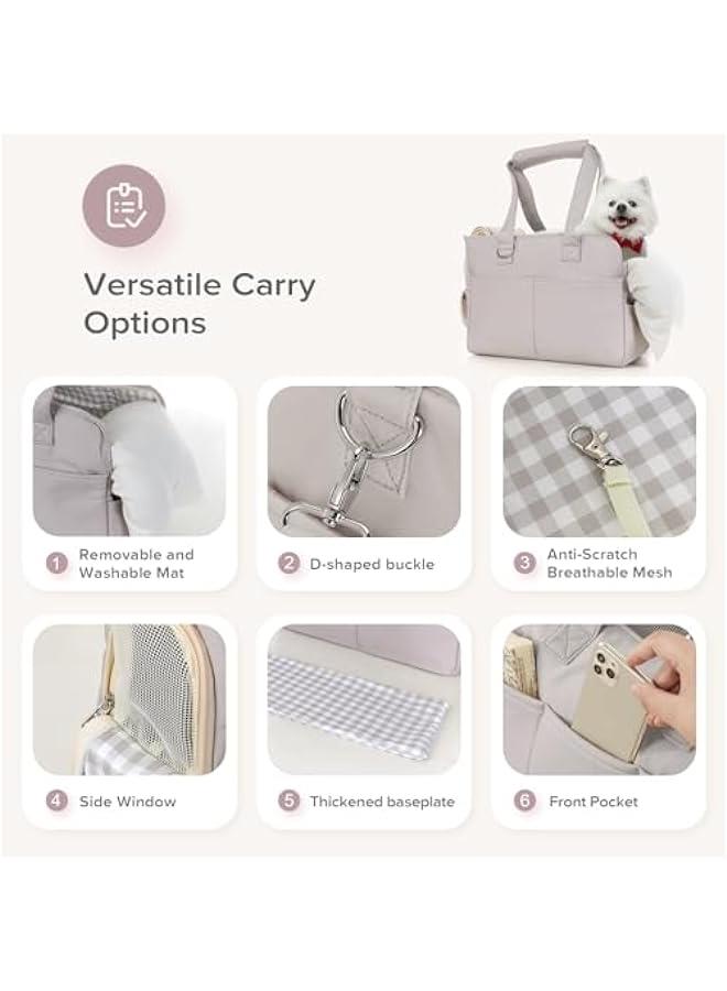 حامل أليف للقطط المتوسطة والكبيرة والكلاب الصغيرة، يتسع لحامل الكلاب يصل وزنه إلى 18 رطلاً، ناقل قطط قابل للطي من الجانب الناعم، حامل كلاب قابل للطي للسفر للكلاب الصغيرة (رمادي) - Image 4